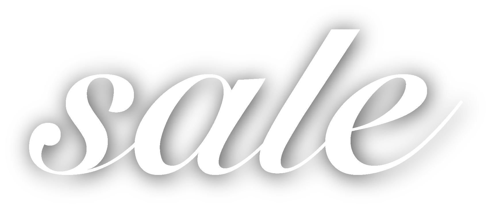 Bold 'sale' text in elegant script font for advertising promotions.