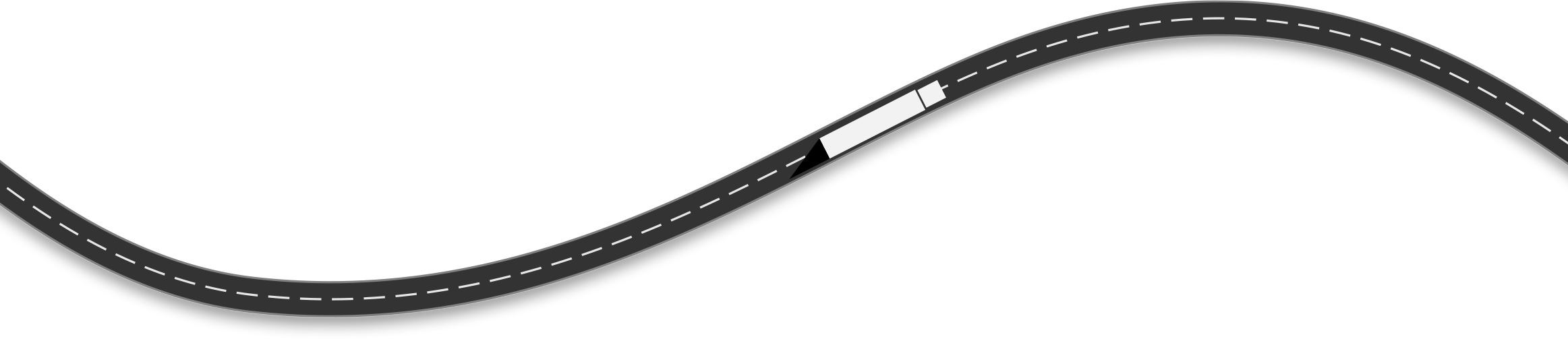 Curvy road illustration with a bus traveling on it, emphasizing transportation and journey themes.